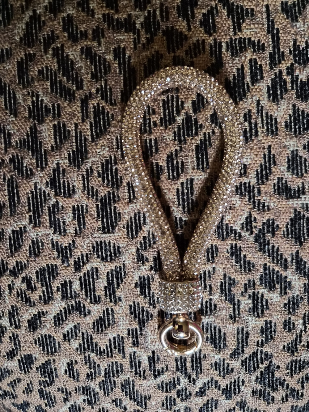 Crystal-Embellished Gold Wristlet Keychain